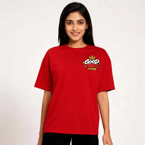 Red_Good_Vibes_Only_No_Bad_Days_Oversized_T-Shirt_Unisex