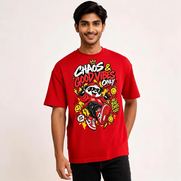 Red_Good_Vibes_Only_No_Bad_Days_Oversized_T-Shirt_Unisex