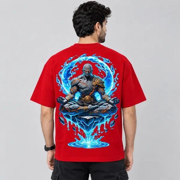 Red_Elemental_Monk_Oversized_T-Shirt_Unisex