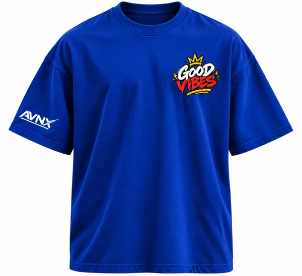 Royal_Blue_Good_Vibes_Only_No_Bad_Days_Oversized_T-Shirt_Unisex