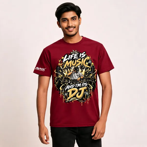 LIFE_IS_MUSIC_Graphic_Regular_T-Shirt_Unisex