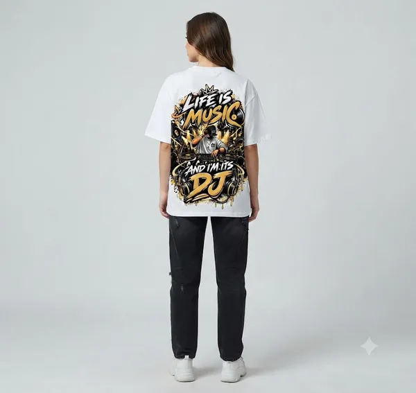 White_The_Beat_Master_Oversized_T-Shirt_Unisex