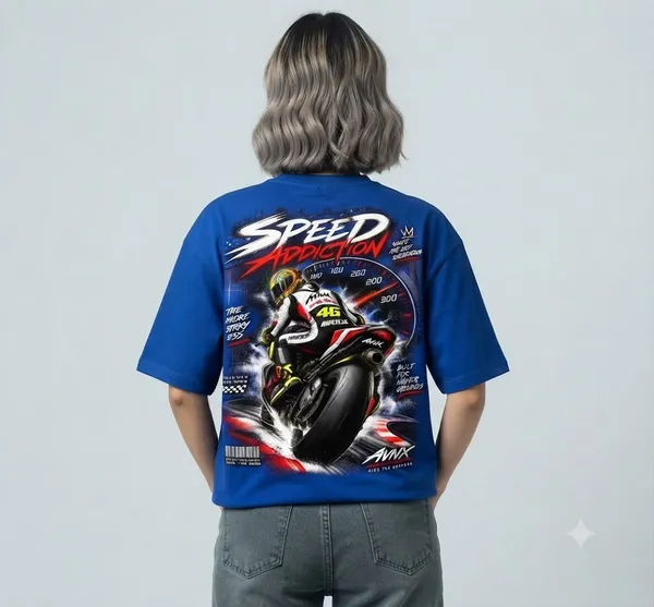 Royal_Blue_Speed_Addiction_Oversized_T-Shirt_Unisex