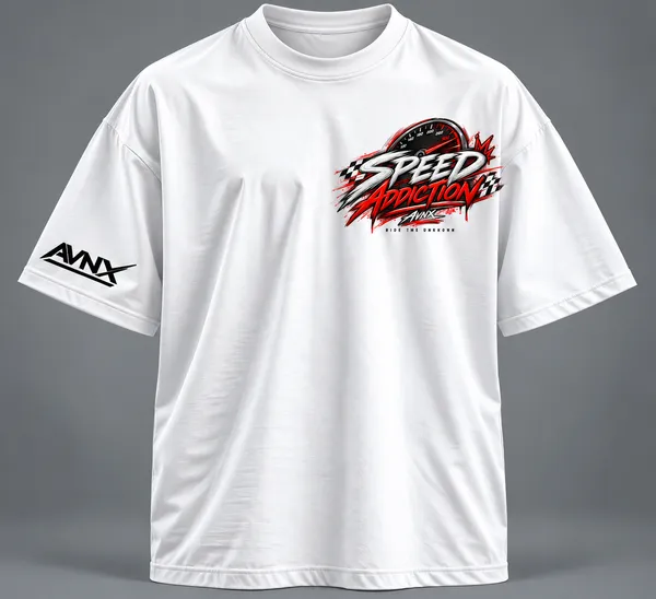 White_Speed_Addiction_Oversized_T-Shirt_Unisex