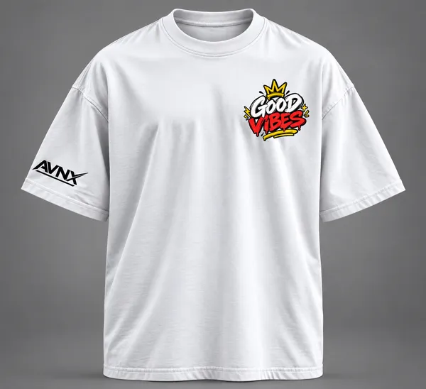 White_Good_Vibes_Only_No_Bad_Days_Oversized_T-Shirt_Unisex