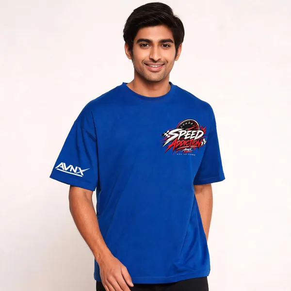 Royal_Blue_Speed_Addiction_Oversized_T-Shirt_Unisex