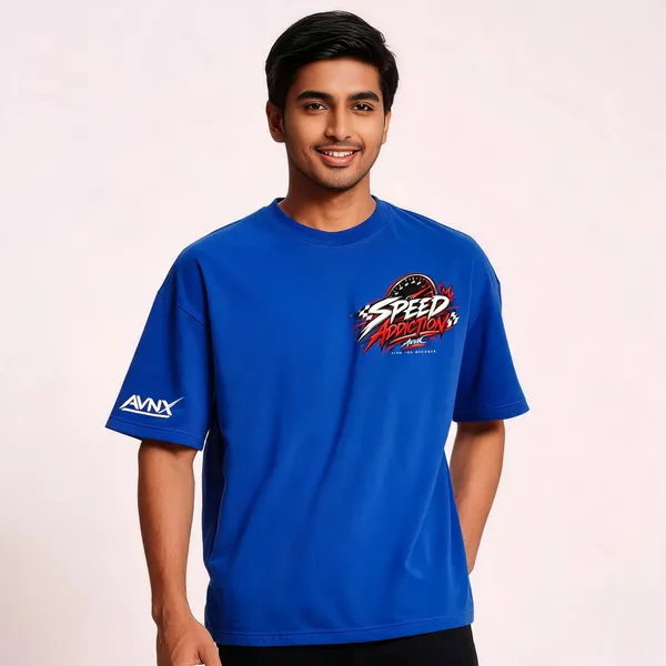 Royal_Blue_Speed_Addiction_Oversized_T-Shirt_Unisex