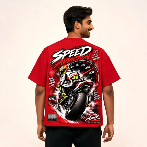 Red_Speed_Addiction_Oversized_T-Shirt_Unisex
