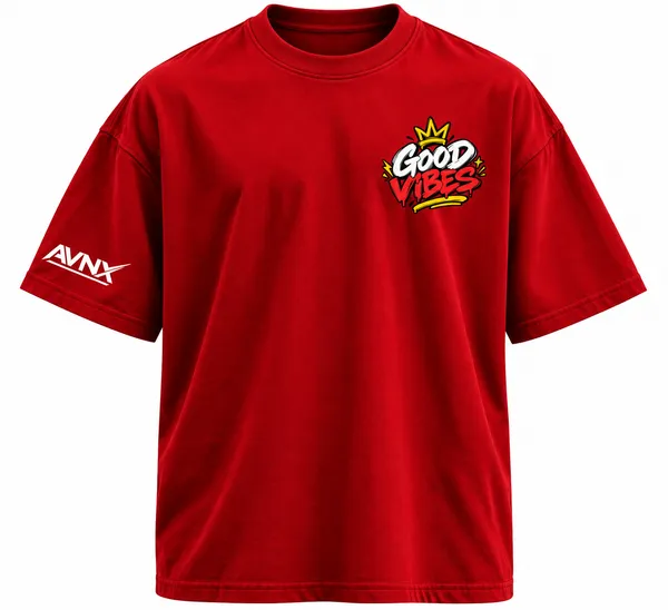 Red_Good_Vibes_Only_No_Bad_Days_Oversized_T-Shirt_Unisex