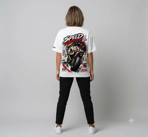 White_Speed_Addiction_Oversized_T-Shirt_Unisex