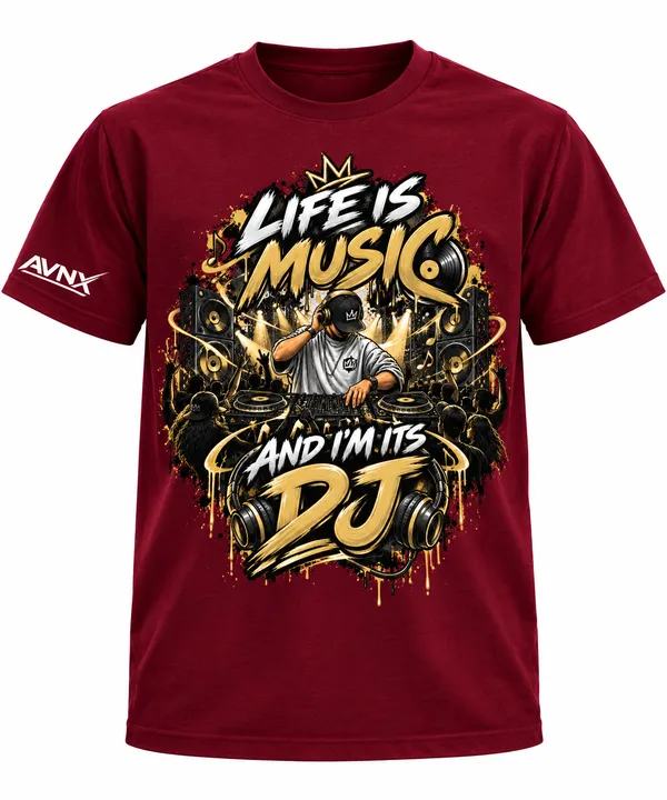LIFE_IS_MUSIC_Graphic_Regular_T-Shirt_Unisex