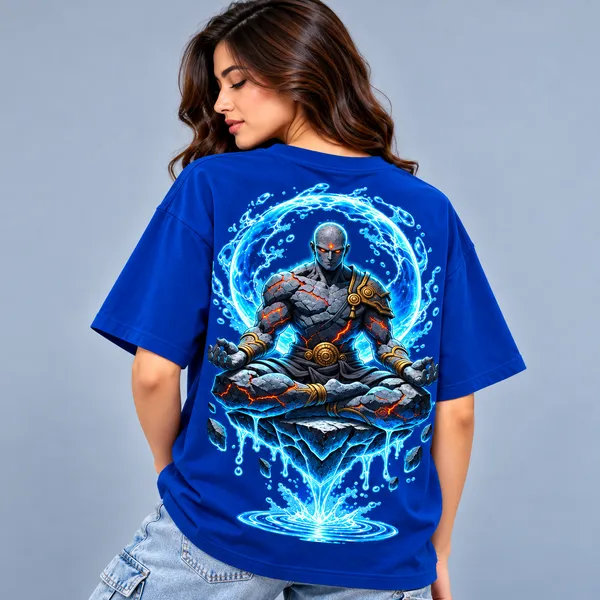 Royal_Blue_Elemental_Monk_Oversized_T-Shirt_Unisex