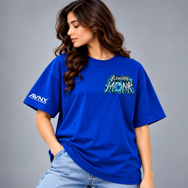 Royal_Blue_Elemental_Monk_Oversized_T-Shirt_Unisex