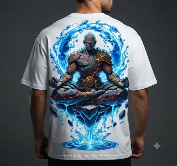White_Elemental_Monk_Oversized_T-Shirt_Unisex