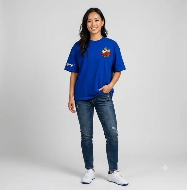 Royal_Blue_Good_Vibes_Only_No_Bad_Days_Oversized_T-Shirt_Unisex