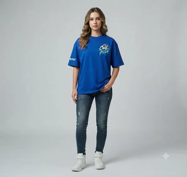 Blue_Graphic_Print_Crew_Neck_T-Shirt_Unisex