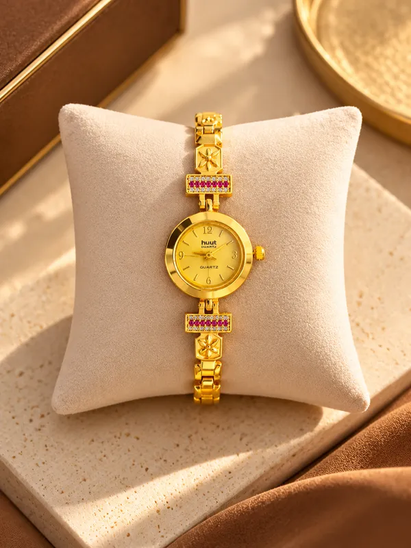 Gold_Tone_Bracelet_Style_Analog_Watch_For_Women