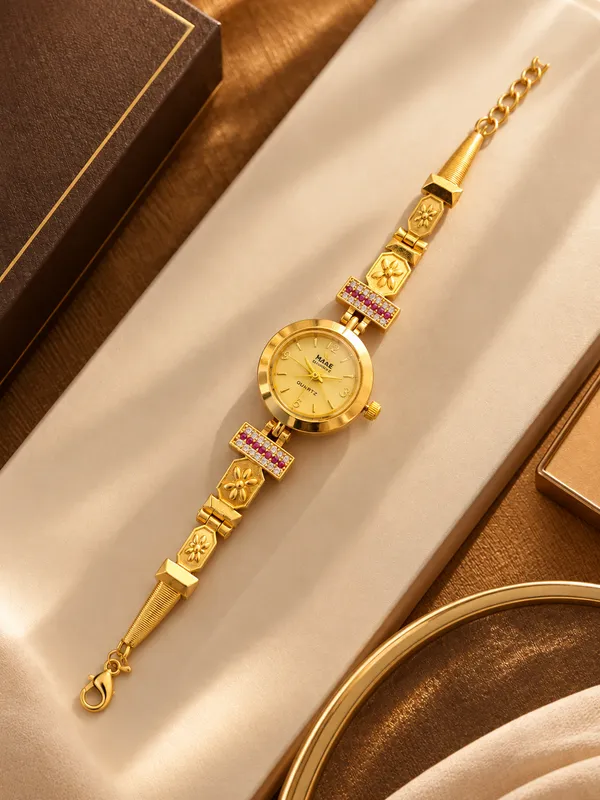 Gold_Tone_Bracelet_Style_Analog_Watch_For_Women