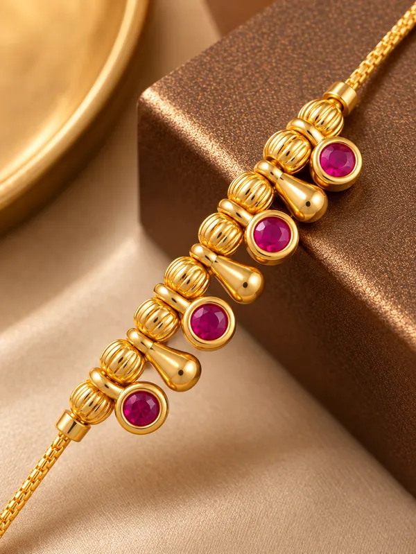 Gold_Tone_Red_Stone_Beaded_Bracelet_for_Women