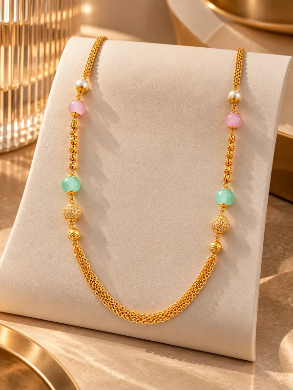 Gold_Tone_Beaded_Necklace_For_Women