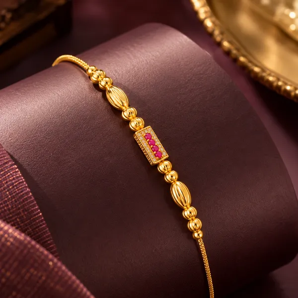 Gold_Tone_Pink_Stone_Beaded_Bracelet_for_Women