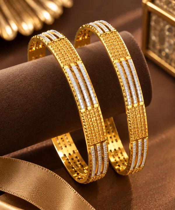 Gold_Tone_Textured_Bangles_For_Women