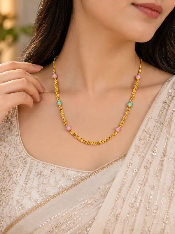 Gold_Tone_Beaded_Necklace_For_Women