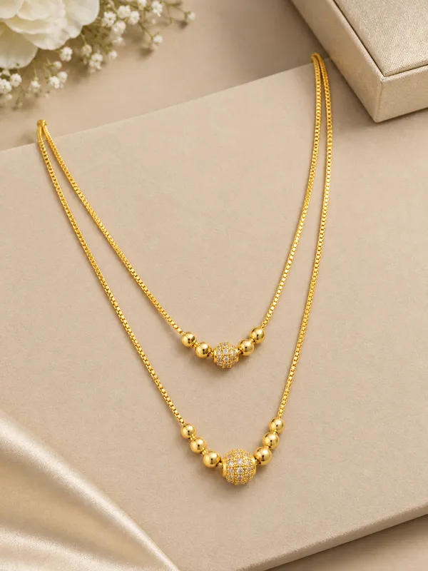 Gold_Tone_Beaded_Ball_Pendant_Necklace_Set_For_Women
