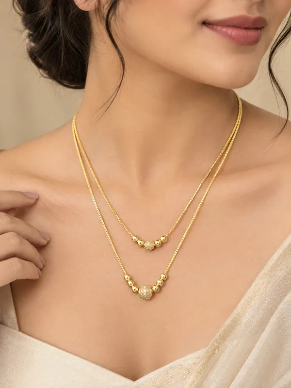 Gold_Tone_Beaded_Ball_Pendant_Necklace_Set_For_Women