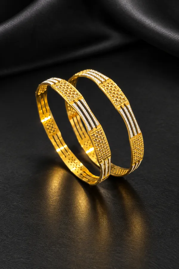 Gold_Tone_Textured_Bangles_For_Women