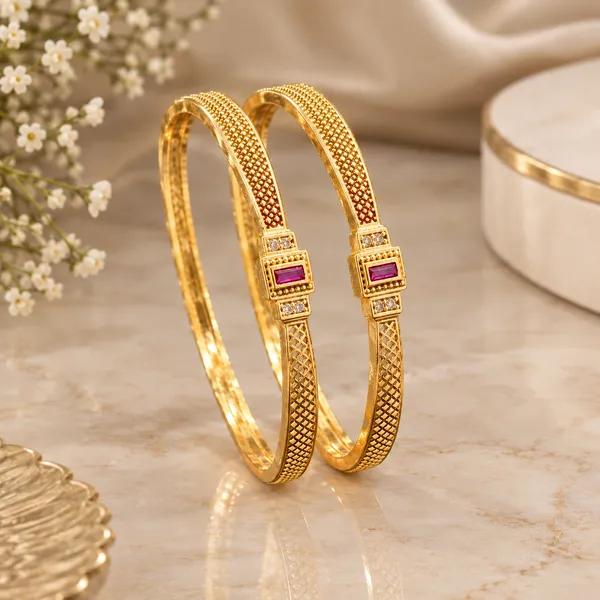 Gold_Tone_Pink_Stone_Studded_Bangles_Set_For_Women