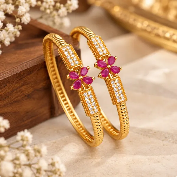 Premium_Micro_Gold_Plated_Designer_Bangle_Set_for_Women_|_Pink_Floral_Stone_&_White_Stone_Detailing_|_Wedding,_Party_&_Festive_Wear