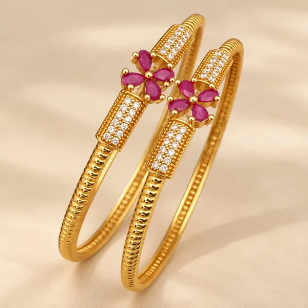 Premium_Micro_Gold_Plated_Designer_Bangle_Set_for_Women_|_Pink_Floral_Stone_&_White_Stone_Detailing_|_Wedding,_Party_&_Festive_Wear
