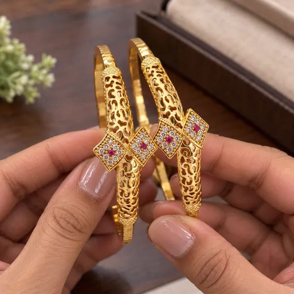 Premium_Micro_Gold_Plated_Designer_Bangles_for_Women_|_Pink_&_White_Stone_Embellished_Openwork_Design_|_Wedding_&_Festive_Wear