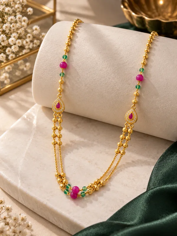 Gold_Tone_Beaded_Long_Necklace_For_Women