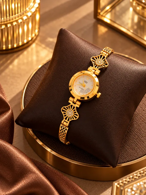 Gold_Tone_Analog_Bracelet_Watch_For_Women