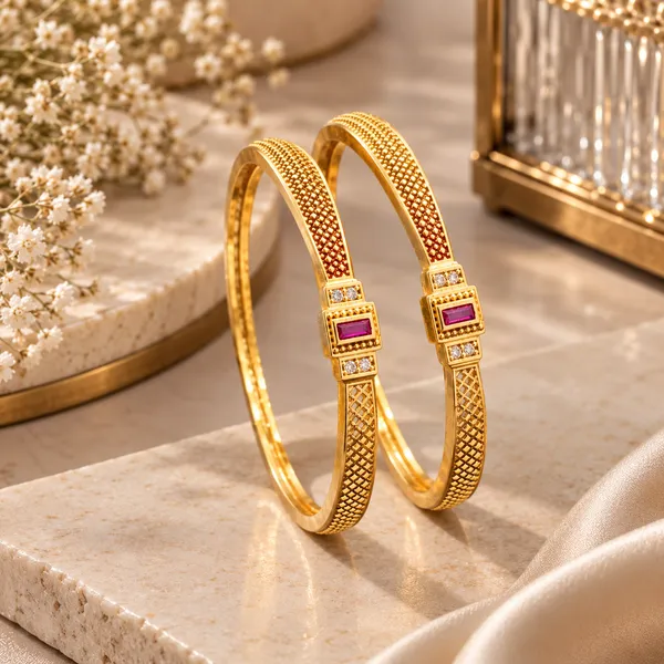 Gold_Tone_Pink_Stone_Studded_Bangles_Set_For_Women