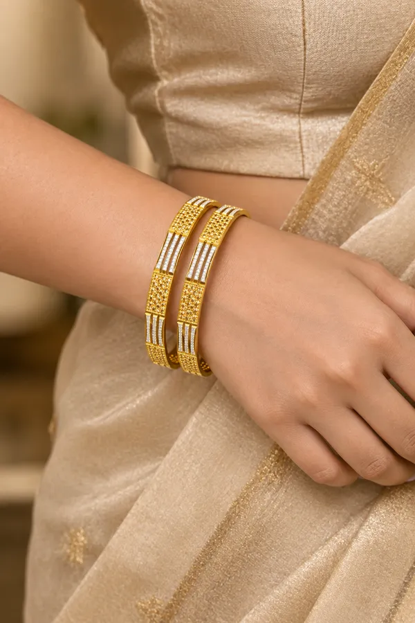 Gold_Tone_Textured_Bangles_For_Women
