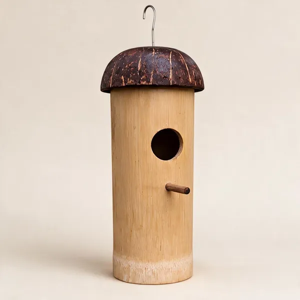 Bamboo_Hanging_Bird_House_With_Coconut_Shell_Roof