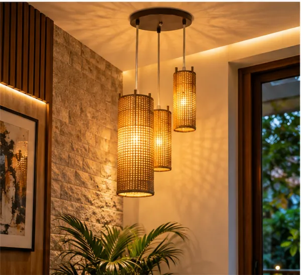 Bamboo_Woven_Three_Light_Pendant_Ceiling_Light/_Chandelier