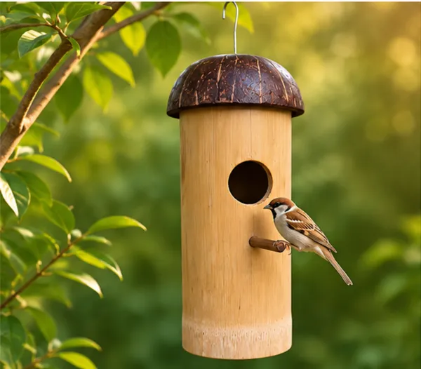 Bamboo_Hanging_Bird_House_With_Coconut_Shell_Roof