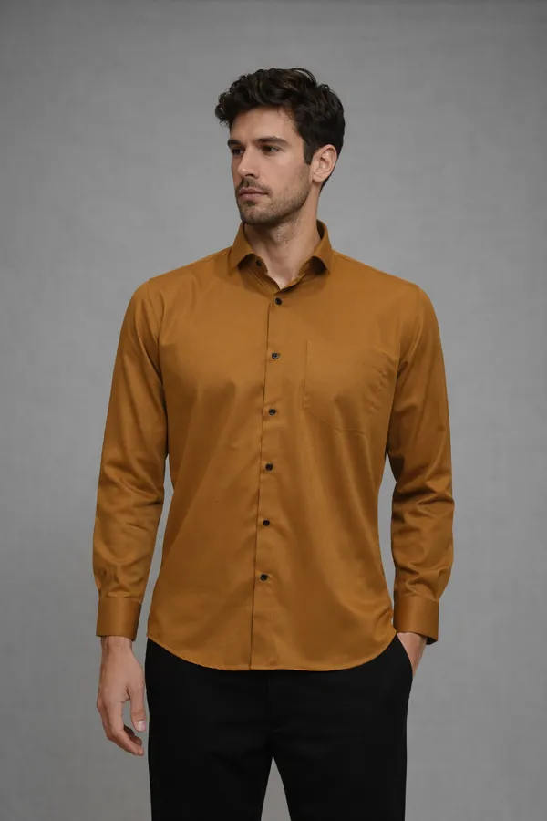 37_Cf_Solid_Dobby_Golden_Slim_Fit_Shirt