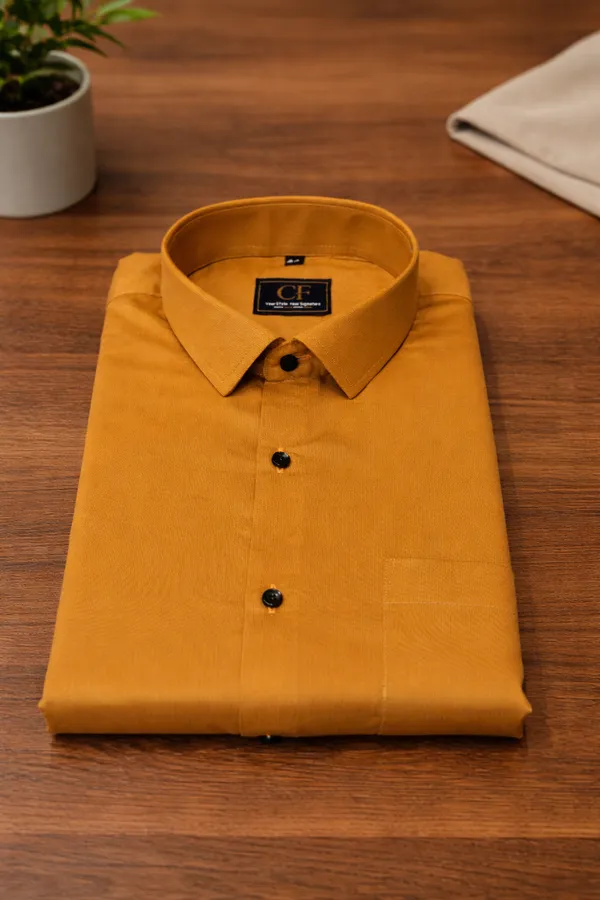 37_Cf_Solid_Dobby_Golden_Slim_Fit_Shirt
