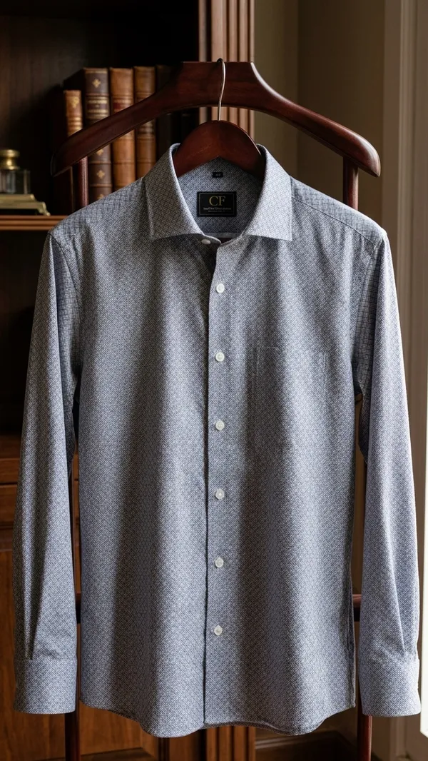23_Cf_Dark_Blue_Print_Slim_Fit_Shirt