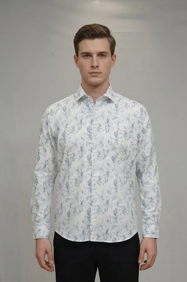 15_Cf_Structure_Print_Gray_Slim_Fit_Shirt