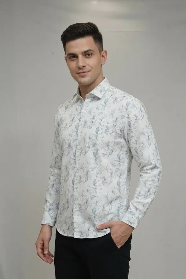 15_Cf_Structure_Print_Gray_Slim_Fit_Shirt