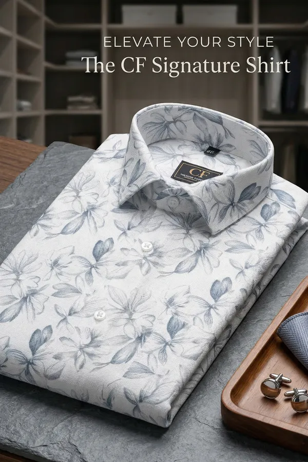 15_Cf_Structure_Print_Gray_Slim_Fit_Shirt