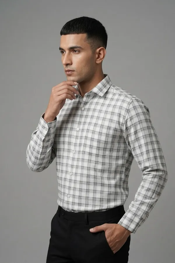 13_Cf_Dobby_Checks_Green_Slim_Fit_Shirt