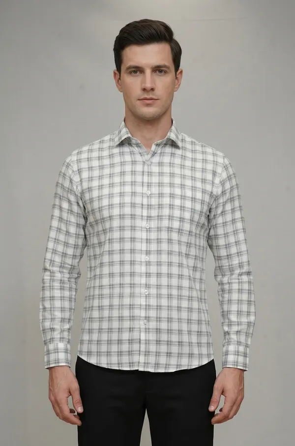13_Cf_Dobby_Checks_Green_Slim_Fit_Shirt