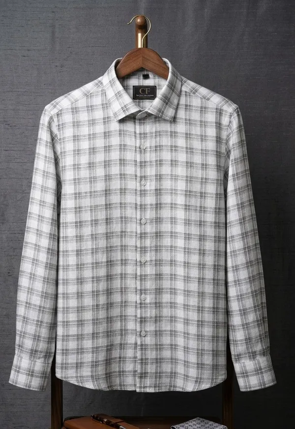 13_Cf_Dobby_Checks_Green_Slim_Fit_Shirt